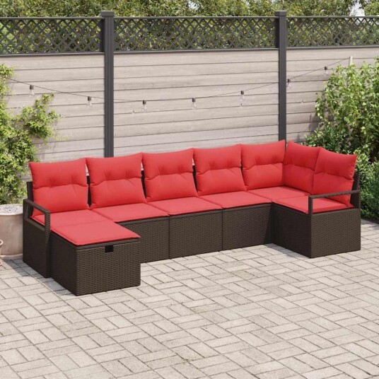 vidaXL Sofa sett 4 stk. polyrotting