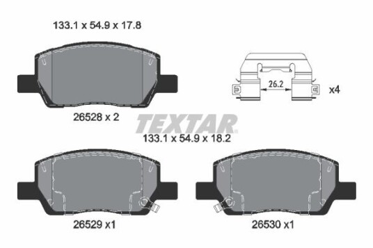 Bremseklosser TEXTAR 2652801 Bremseklosser TEXTAR 2652801