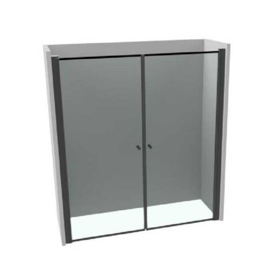 Vikingbad Liam Dusjnisje Saloon B80-105cm Svart Matt / 100cm Klart Glass
