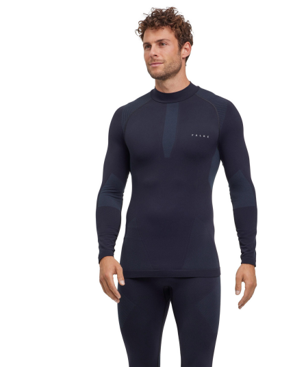 Falke Men's Long Sleeve Shirt Turtle Warm Black L