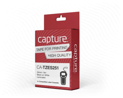 Capture Tape Tze-s251 Extra Strong 24mm Black/white