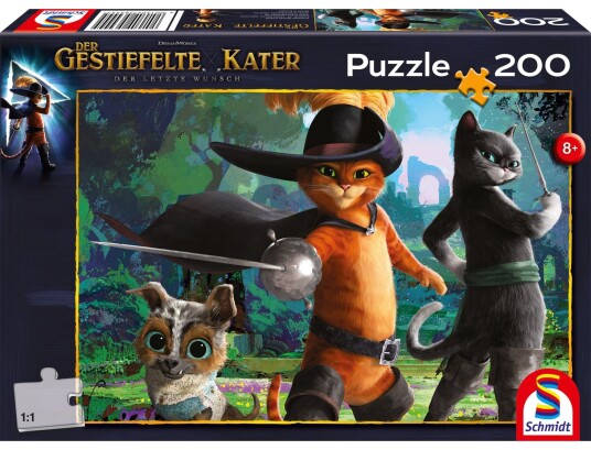 Schmidt Puzzles Puslespill Pusur Støvlekatten 200 Brikker
