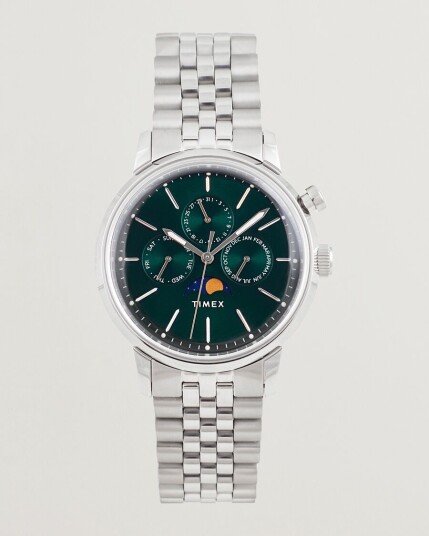 Timex Marlin Moon Phase Quartz Steel 40mm Green Dial Timex Marlin Moon Phase Quartz Steel 40mm Green Dial