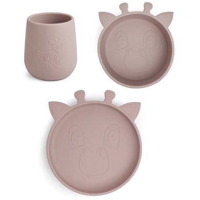 Nuuroo Servisesett Judi Giraffe 3stk, Woodrose