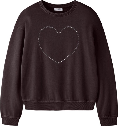 Name It Nkfosola Ls Rlx Sweat Unb   CHOCOLATE PLUM   134 140