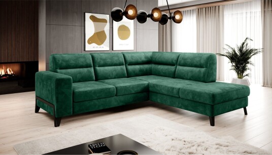Anglika Sofa m. Sjeselong 4 seters   Grønn