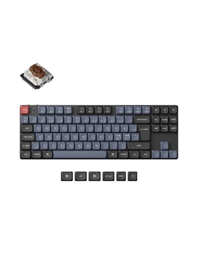 Keychron K1 Pro QMK/VIA Wireless RGB Hot Swap Low Profile Brown Uten numpad Nordisk Svart Keychron K1 Pro QMK/VIA Wireless RGB Hot Swap Low Profile Brown Uten numpad Nordisk Svart