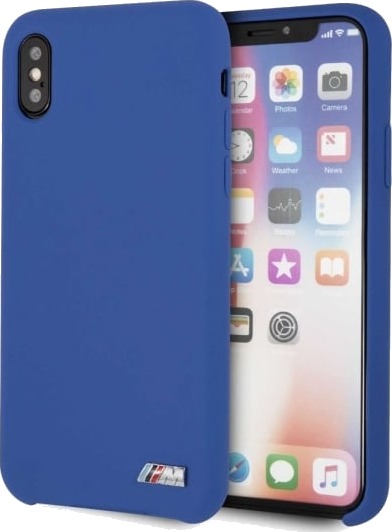 BMW Silikon M Collection Mobildeksel til iPhone X/Xs med Mikrofiberfôr - Blå