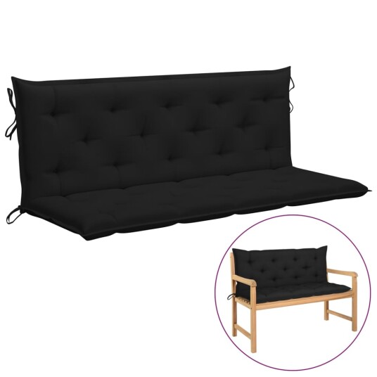 vidaXL Pute til hagebenk svart 150 cm oxford stoff
