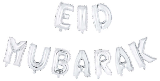 Globos Europe Ballonggirlander Eid Mubarak Sølv