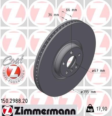 Bremseskive ZIMMERMANN 150.2988.20