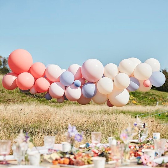 Ginger Ray Ballongbue Lyserosa/Blush/Lyseblå Boho Sett