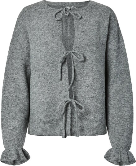 Pieces Pcsally Rev Frill Cardigan Knit Noos Bc MEDIUM GREY MELANGE M