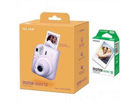 Instax Mini 12 Fotoapparat Lilac Purple + Instax Mini Glossy (10-Pk)