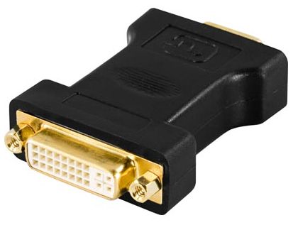 Deltaco DVI til VGA Kabeladapter med Gullkontakt, Hvit