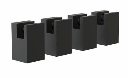 Frost Quadra Speilholder 22 mm, Sort - 4 stk.