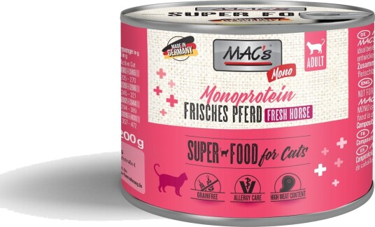 Macs Mac'S Mono Super Food For Cats Hest 6X400G Våtfôr