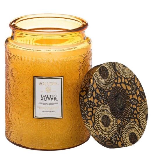 Voluspa Large Glass Jar Candle Baltic Amber 455g Voluspa Large Glass Jar Candle Baltic Amber 455g