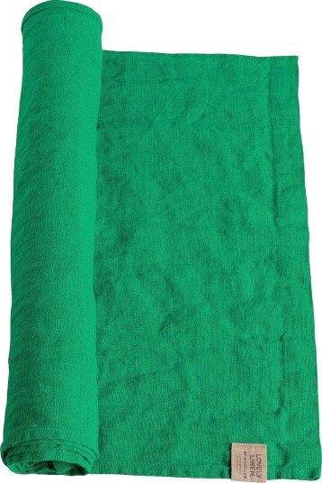 Lovely Linen Løper Lovely i vasket lin Grønn