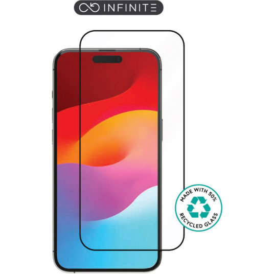 eSTUFF INFINITE iPhone 15 Pro Full Deksel Skjermbeskytter. Titan Shield