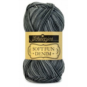 Scheepjes Softfun Denim Garn Print 502 Mørkegrå