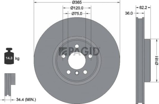PAGID 54610NHC Bremseskive