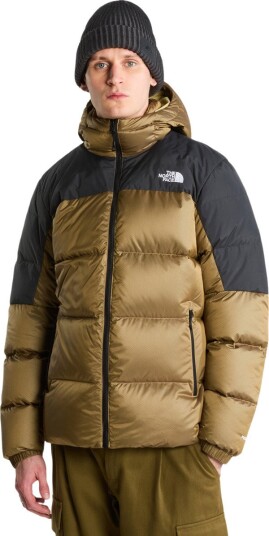 The North Face Men"s Diablo Down 2.0 Hooded Jacket Khaki Stone Black Heather/TNF Black L