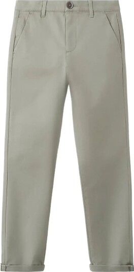 Mango Chino Trousers With Turn Up Hem Khaki green 12