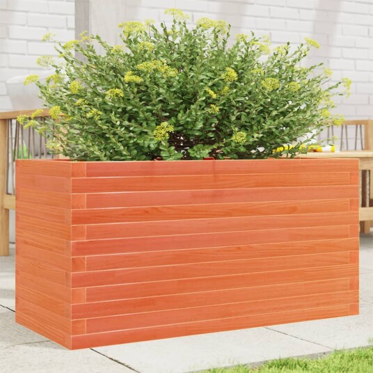 Plantekasse voksbrun 90x40x46 cm heltre furu