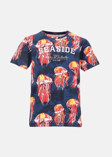 Seaside Ocean Tee Jr Blue Electric Jellyfish 100 Strandklær