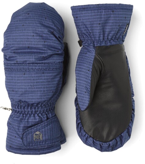 Hestra  Primaloft Leather Female - Mitt, 289100 Marin Print/Svart, 6