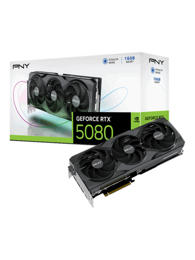 PNY GeForce RTX 5080 16GB GDDR7 Grafikkort med Triple Fan
