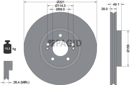 PAGID 54660NC Bremseskive