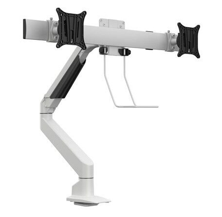 Multibrackets M VESA Gas Lift Arm Single White w. Duo Crossbar Multibrackets M VESA Gas Lift Arm Single White w. Duo Crossbar