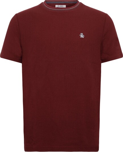 Original Penguin Cttn Tonal Txt Tippd   Burgundy   S