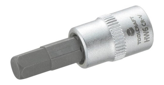 Toolcraft 816071, Stikkontakt, 1/4", Metrisk, 1 Hoder, 6 Mm, Kromvanadiumstål, Stål Toolcraft 816071, Stikkontakt, 1/4", Metrisk, 1 Hoder, 6 Mm, Kromvanadiumstål, Stål