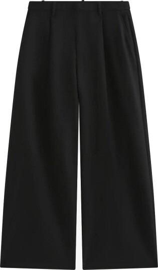 Lindex Wide Trousers With Mid Waist - BLACK - 40
