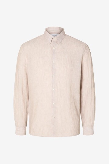 Selected HOMME - Skjorte slhRegkylian-linen Shirt LS Classic - Grå