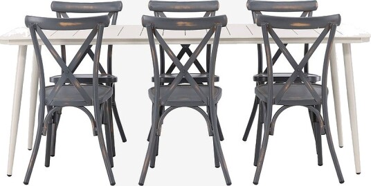 Venture Home Spisegruppe Lina med 6 spisestoler Tablas Beige Venture Home Spisegruppe Lina med 6 spisestoler Tablas Beige