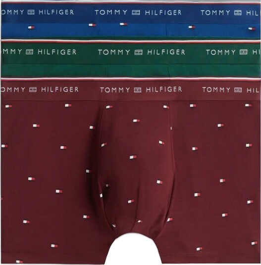 Tommy Hilfiger 3P Trunk Print + ORN GRN OPUL BLU FLAG BURG FLAG XXL