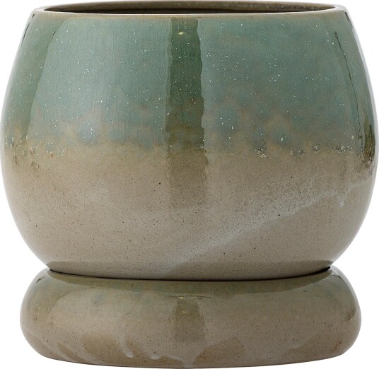 Bloomingville Imke Flowerpot W/Saucer   GREEN   Ø 18.5  cm