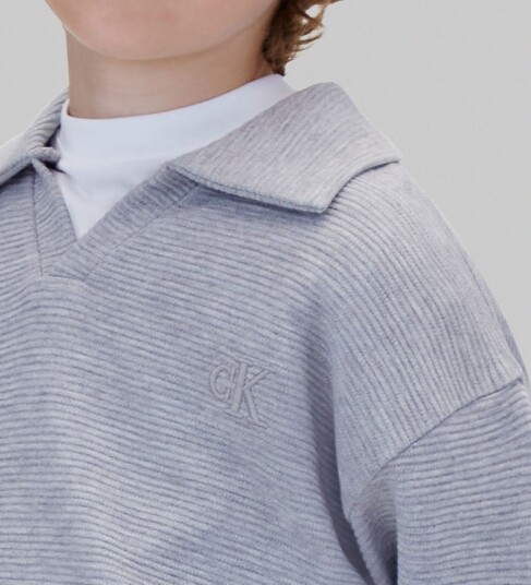 Calvin Klein Collegegenser Ottoman Medium+ Grey HeatherGrey Calvin Klein 12 år (152) Collegegenser Grå
