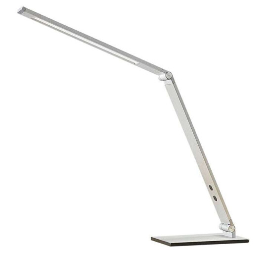 Lucande LED-skrivebordslampe Nicano i aluminium med dimmer