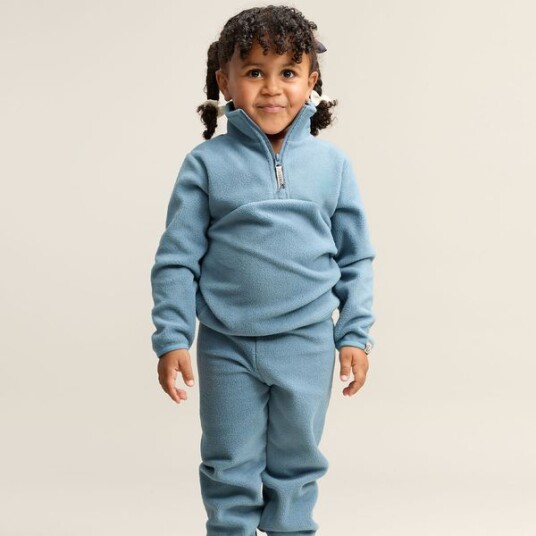 Gullkorn Berg fleece sett til barn og baby Tåkeblå 134