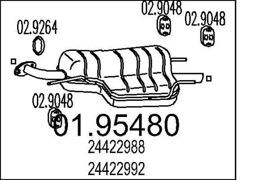 Bakre eksospotte MTS 01.95480