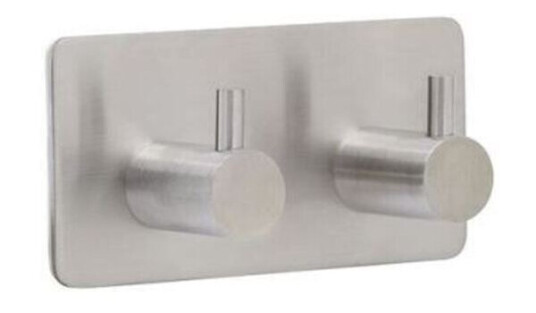 BESLAG DESIGN BASE 220 WALL HOOK MATTE STEEL 2 HOOKS 61611-21