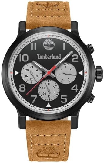 Timberland Herreklokke TDWGF0028902 Pancher Sort/Lær Ø46 mm