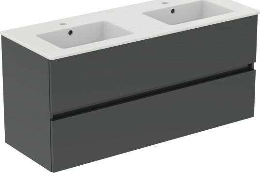IDEAL STANDARD EUROVIT 2.0/ULYSSE BADEROMSMØBEL 1215X455 M/DOBBELSERVANT MID GREY