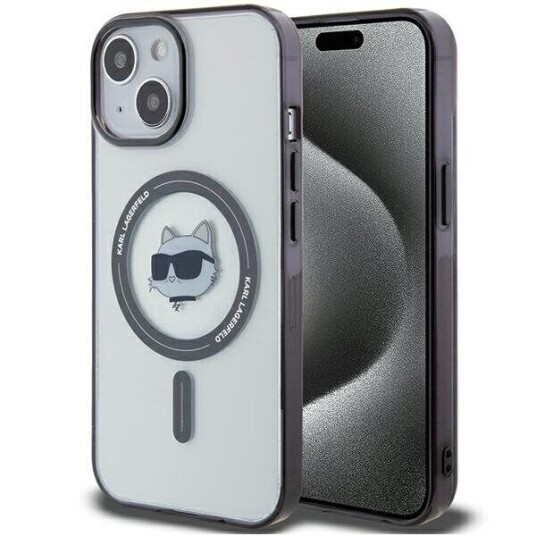 Karl Lagerfeld Karl Lagerfeld Klhmp15shchnotk Iphone 15 / 14 / 13 6.1" Transparent Hardcase Iml Choupette`S Head Magsafe