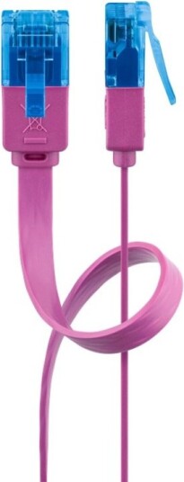 Goobay CAT 6A flat patchkabel U/UTP magenta kobberleder CU 2 m